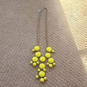 JCrew retro long yellow bead icon necklace